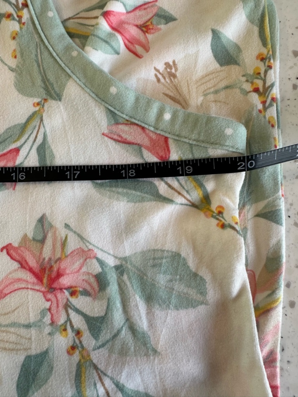 Flora Nikrooz Mint Green Polka Dot and Pink Floral Sleep Set Size Large - Picture 5 of 8
